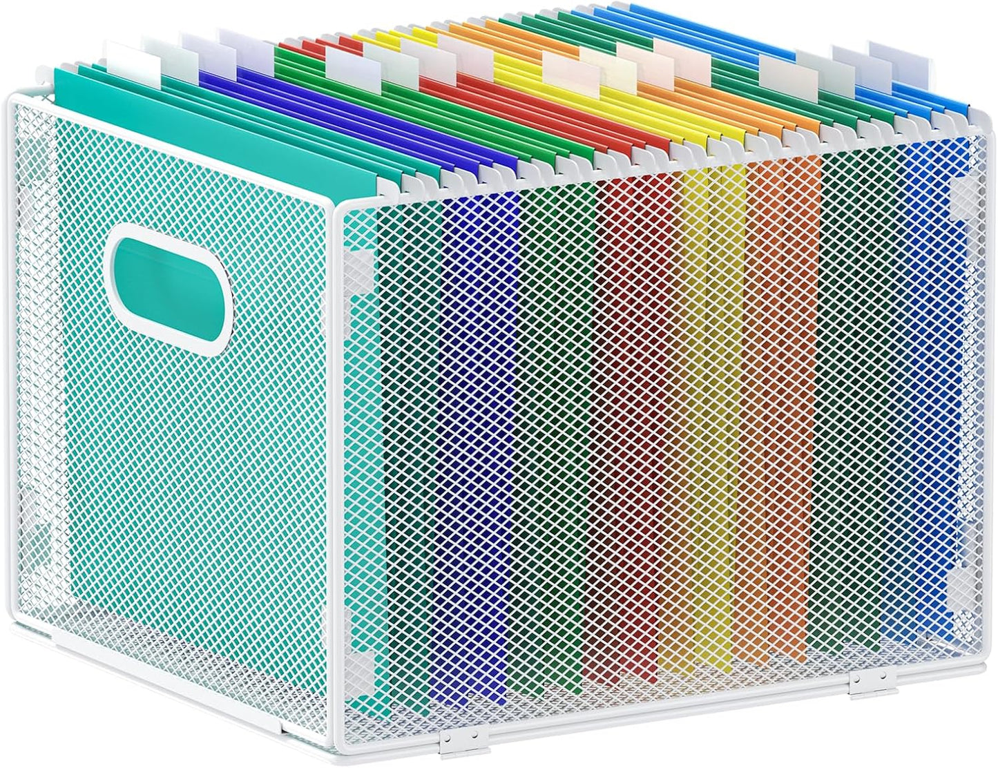 samstar Hanging File Organizer, Mesh File Folder Organizer File Crate File Cabinet Inserts Storage Box, Letter Size