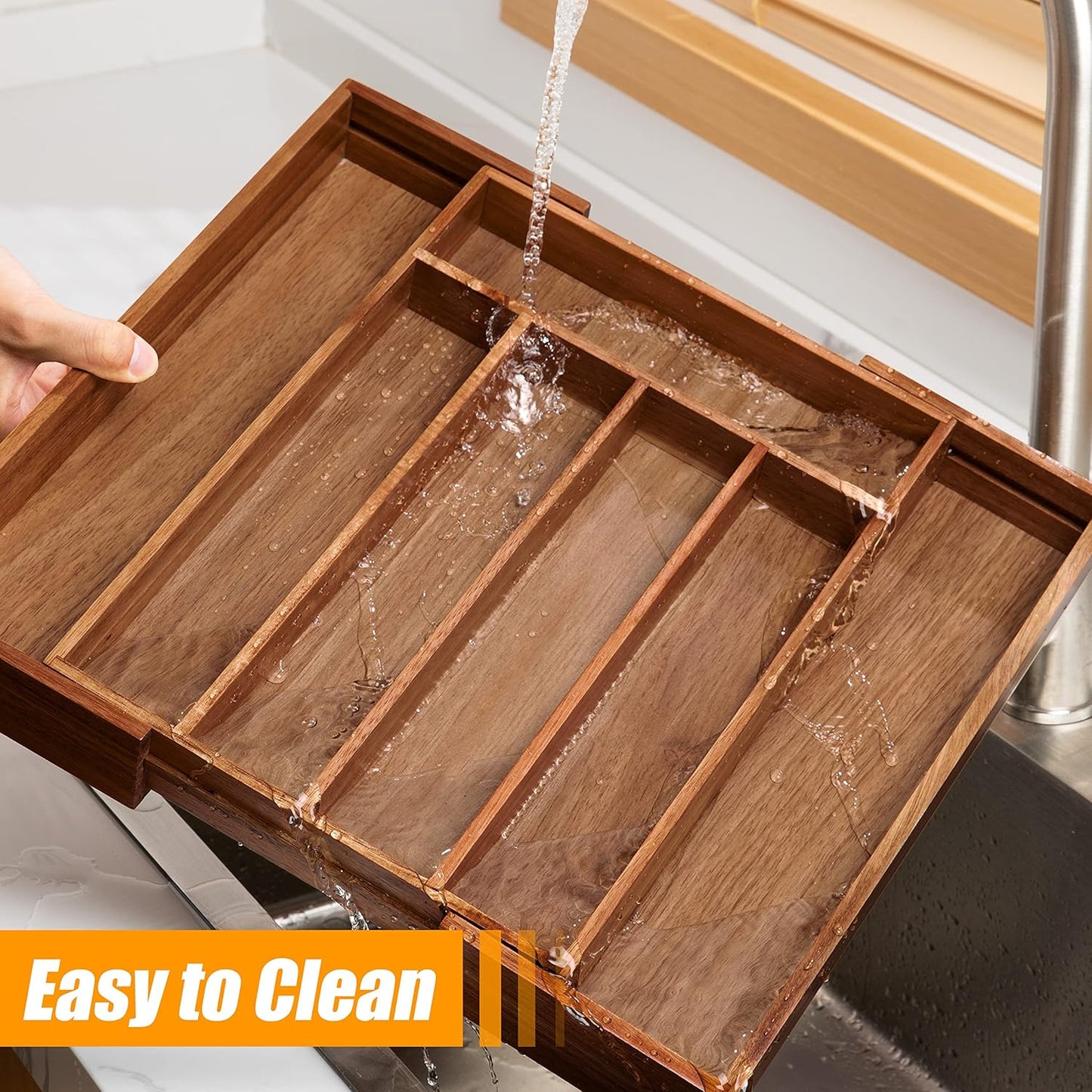 Kitchen Silverware Drawer Organizer and Storage Flatware Cutlery Utensil Holder Spice Rack Containers Bathroom Counter Cabinet Office Desk Makeup Drawer Tray Kitchen and Dining Tools Decor Accessories