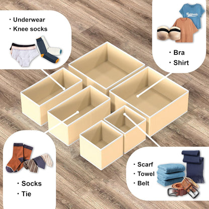 SIMPLE HOUSEWARE Foldable Drawer Organizer for Clothes/Underwear/Panty/Onesie Stocking Bin, Set of 12, Black