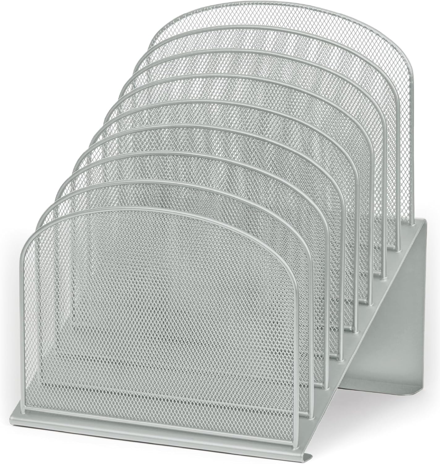 Safco Onyx Desk Organizer, 8 Tiered Vertical Compartments, Office and Classroom Mailbox , Paper and Mail Sorter, Steel Mesh, Black