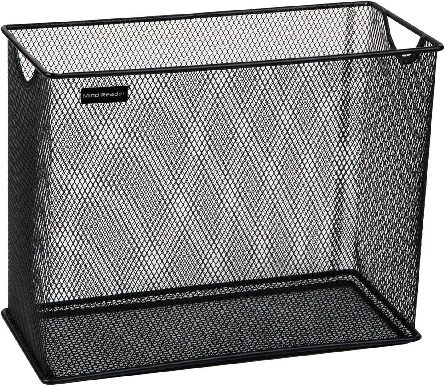 Mind Reader Vertical File Storage, Desktop Organizer, Hanging Files, Office, Metal Mesh, 12.25"L x 5.5"W x 10"H, Black