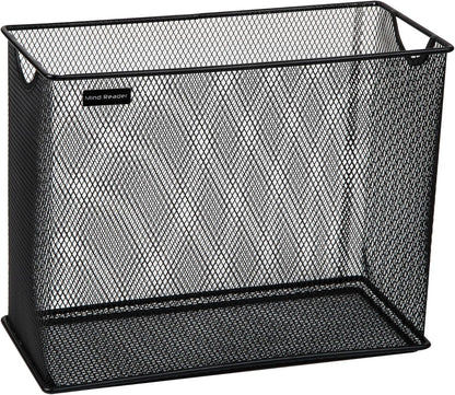 Mind Reader Vertical File Storage, Desktop Organizer, Hanging Files, Office, Metal Mesh, 12.25"L x 5.5"W x 10"H, Black