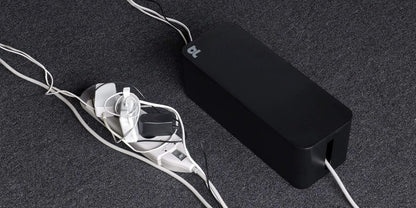 Bluelounge CableBox Mini Cable Management with Small Surge Protector, Black (CBM-BL)