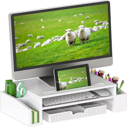 Simple Houseware Desk Monitor Stand Riser with Adjustable Organizer tray, Espresso