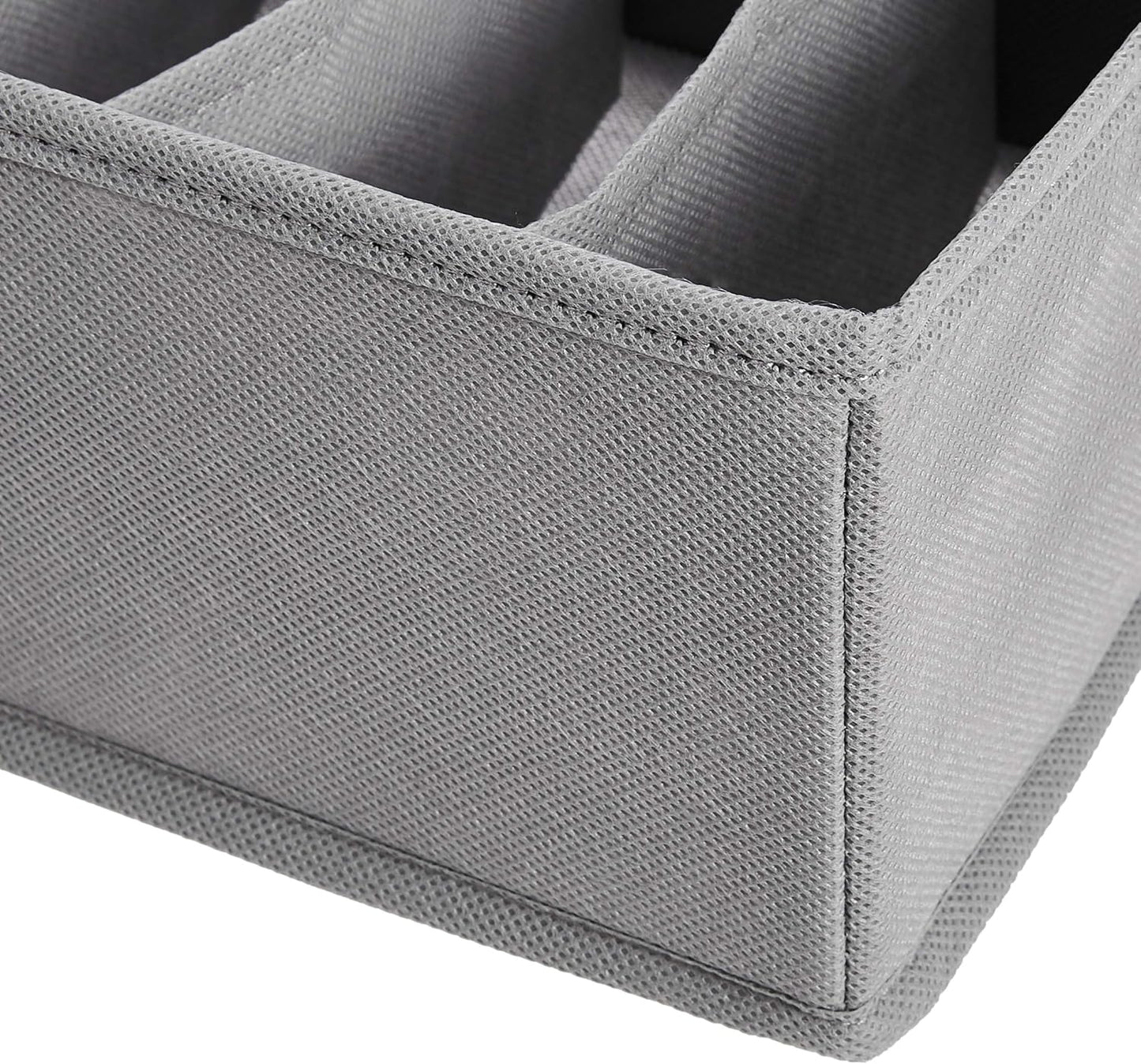 Amazon Basics Collapsible Cloth Drawer Organizer Boxes for Socks, Underwear and Baby Clothes, Storage Bins, Gray, Set of 6