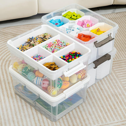 Citylife 17 QT Plastic Storage Bins Clear Storage Box with Lids Multipurpose Stackable Storage Containers for Organizing Tool, Craft, Crayon