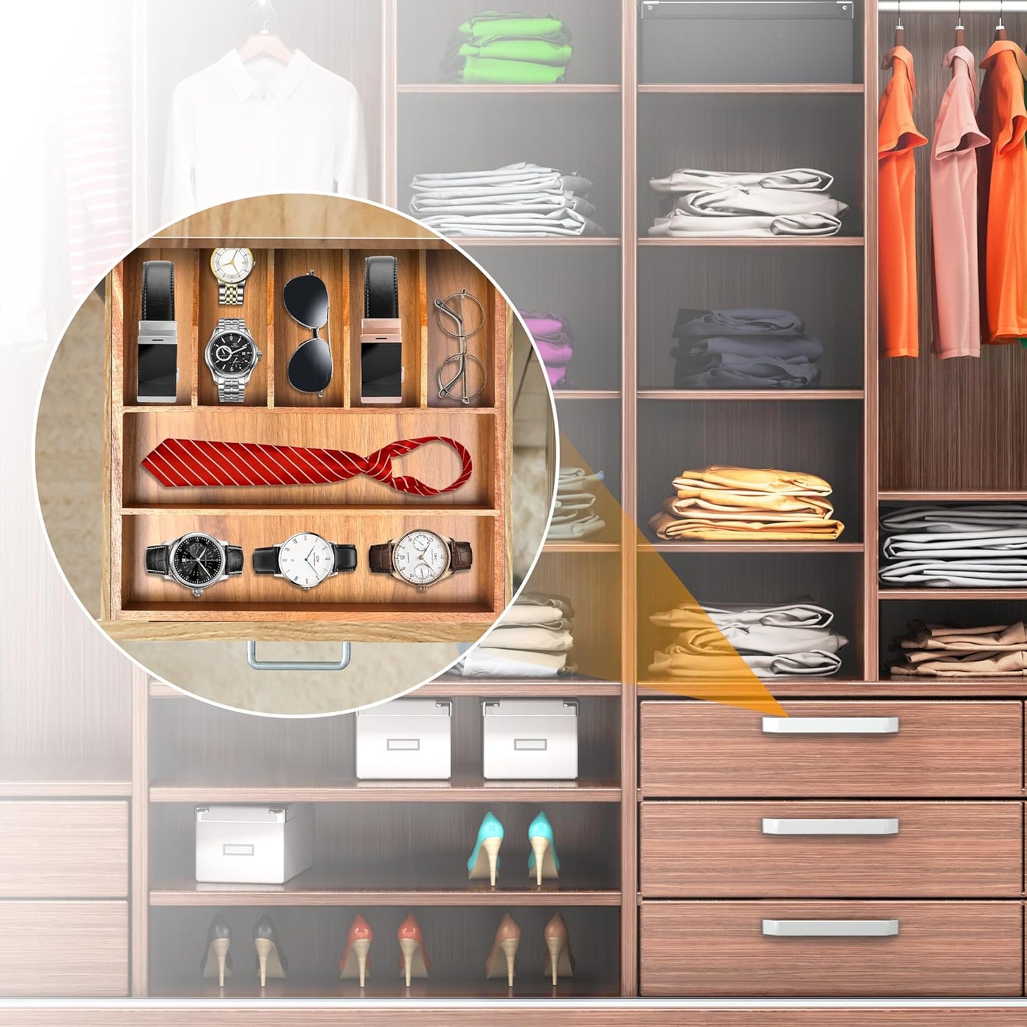 Kitchen Silverware Drawer Organizer and Storage Flatware Cutlery Utensil Holder Spice Rack Containers Bathroom Counter Cabinet Office Desk Makeup Drawer Tray Kitchen and Dining Tools Decor Accessories