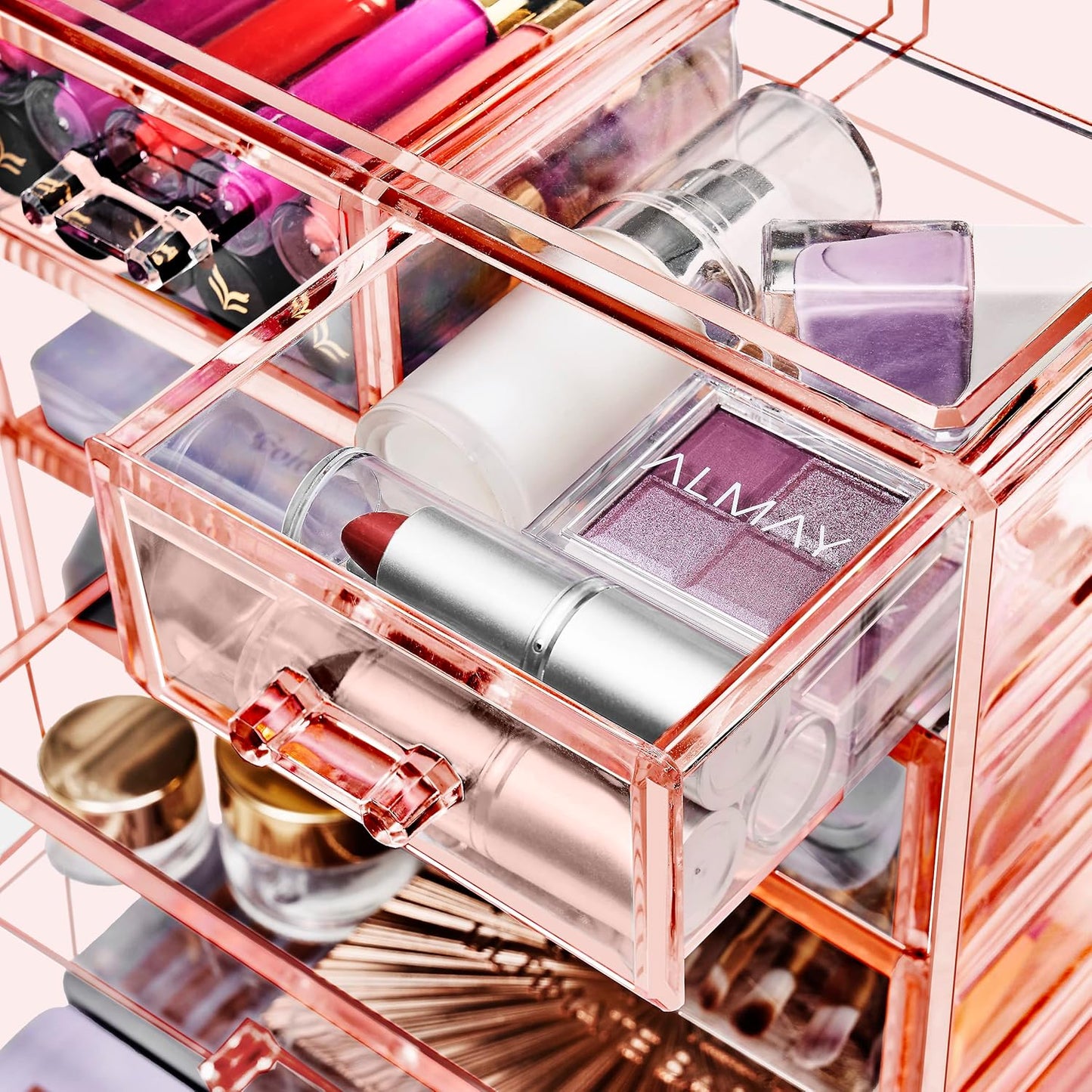 Sorbus Acrylic Makeup Organizer Set, 6-Drawer Vanity & Countertop Cosmetic Storage with Small & Wide Drawers, Clear Makeup Storage for Brushes, Lipsticks, Jewelry – Holiday Gift for Women & Teens