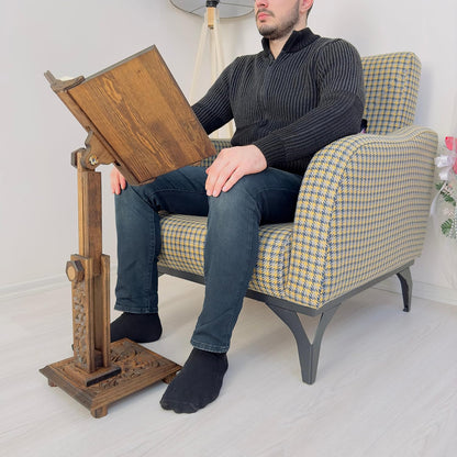 Adjustable Wooden Book Stand | Quran, Bible Holder Lectern | Cookbook Stand, Desktop Bookstand
