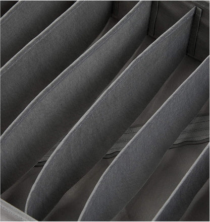Amazon Basics Collapsible Cloth Drawer Organizer Boxes for Socks, Underwear and Baby Clothes, Storage Bins, Gray, Set of 6