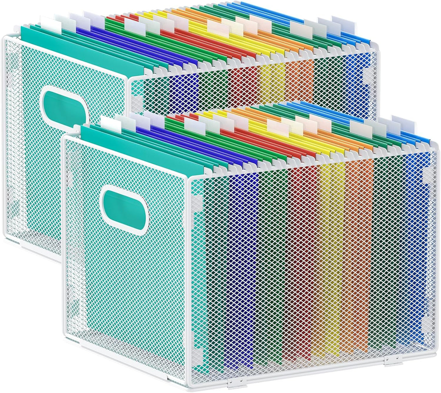 samstar Hanging File Organizer, Mesh File Folder Organizer File Crate File Cabinet Inserts Storage Box, Letter Size