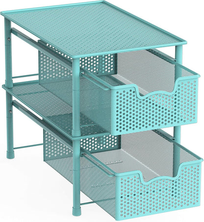 Simple Houseware Stackable 3 Tier Sliding Basket Organizer Drawer, Silver
