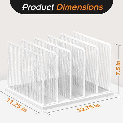Kuntine.B Desk File Organizer 5 Sections Upright Mesh Desktop Organizer File Sorter Office Organization File Holder for Home, Office & Classroom