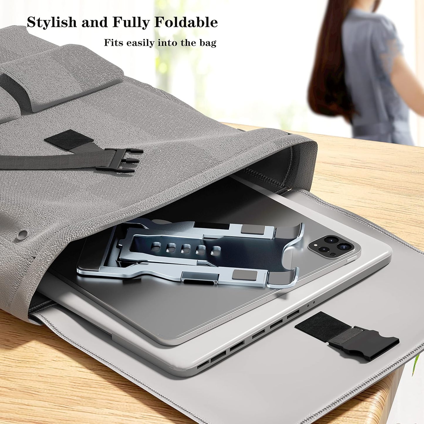 Phone Stand for Desk, Adjustable Cell Phone Stands, Foldable Metal Phone Stands for All Smartphone