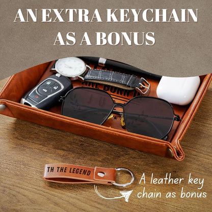 INNObeta Birthday Gifts for Men, Happy Birthday Valet Tray for Him, Male, Boyfriend, Son, Husband, Dad, Desktop Organizer PU Leather Tray - Legends are Born in September