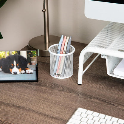 Mind Reader Pen and Accessories Holder, Desktop Organizer, Office, Metal Mesh, 3.5"L x 3.5"W x 3.75"H, Set of 3, Black