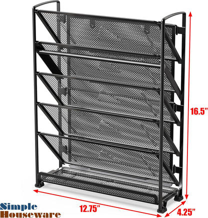 Simple Houseware 6-Tier Wall Mount Document Letter Tray Organizer, Black