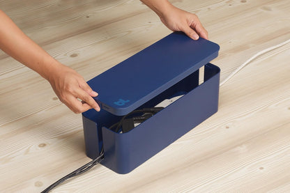 Bluelounge CableBox Mini Cable Management with Small Surge Protector, Black (CBM-BL)