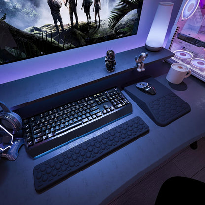 Ospelelf Mouse Pad with Wrist Rest and Keyboard Wrist Rest, Ergonomic Wrist Rest for Computer, Office, Gaming, Pink