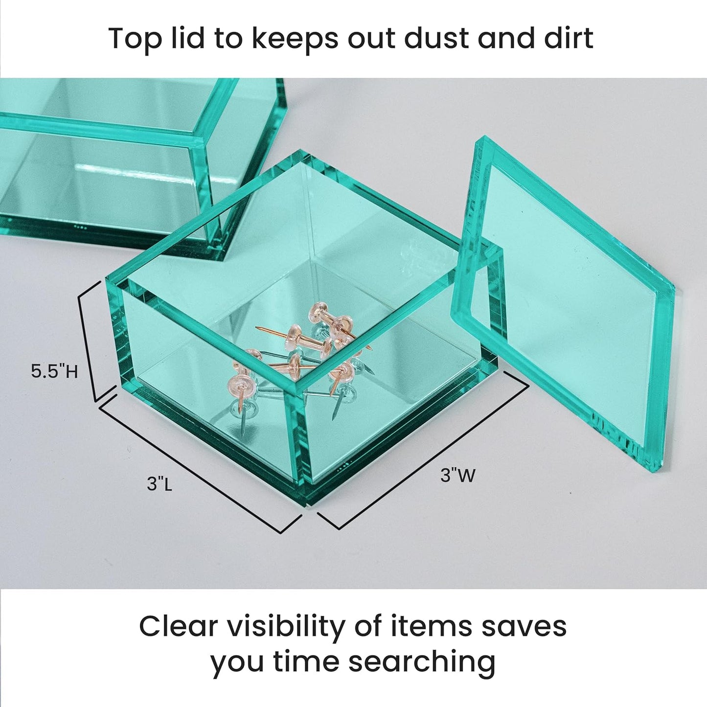 OfficeGoods 3-Tier Stackable Acrylic Holder- Stylish Desk Organizer and Storage for Office or Home – Transparent Round Design with Gold Metal Base
