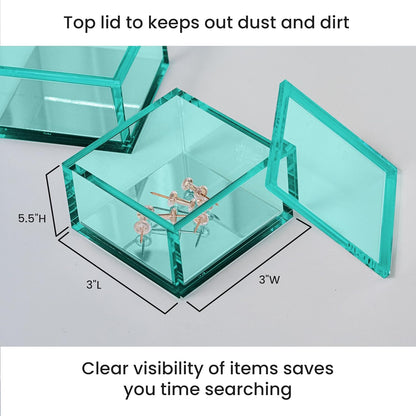 OfficeGoods 3-Tier Stackable Acrylic Holder- Stylish Desk Organizer and Storage for Office or Home – Transparent Round Design with Gold Metal Base