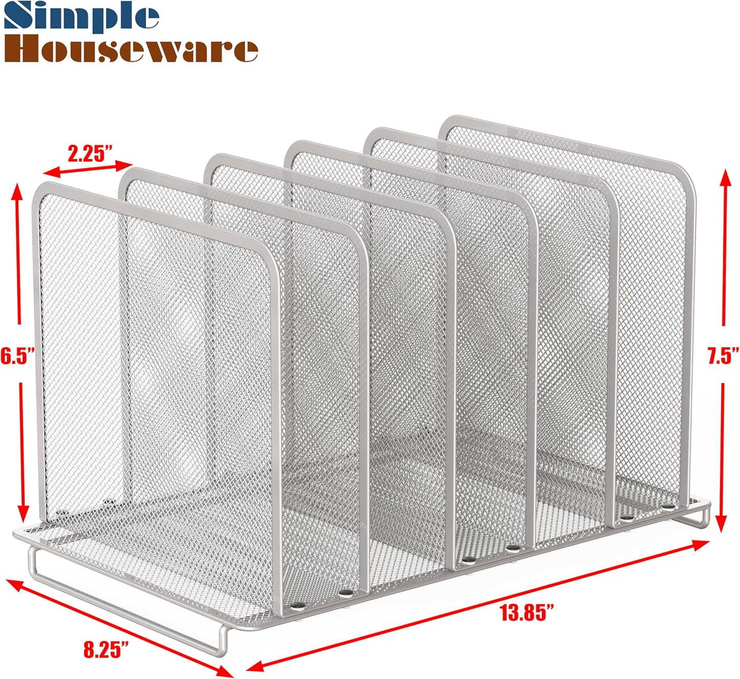 Simple Houseware Expandable 5 Section Upright File Sorter Organizer, Black