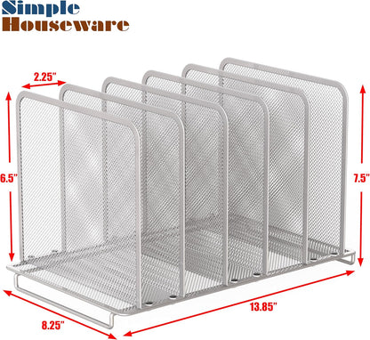 Simple Houseware Expandable 5 Section Upright File Sorter Organizer, Black