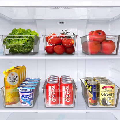 Simple Houseware 4 Pcs Kitchen Clear Bin Storage Organizer, 15" x 8" x 3.75"