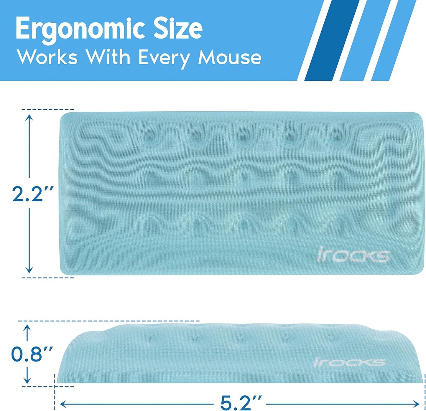i-Rocks Memory Foam Keyboard Wrist Rest - Pain-Reducing Wrist Rest for Computer Keyboard - Non-Slip Rubber Base Wrist Rest - Cooling Keyboard Pad for Long Hours of Work, Studying, Gaming