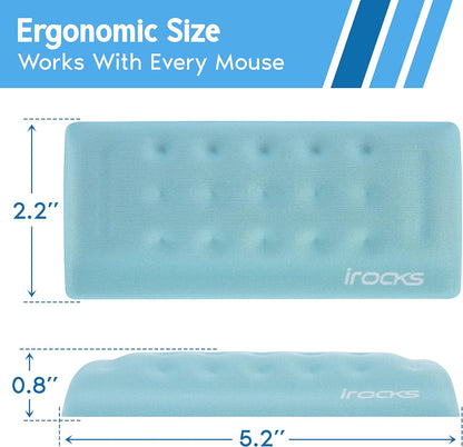 i-Rocks Memory Foam Keyboard Wrist Rest - Pain-Reducing Wrist Rest for Computer Keyboard - Non-Slip Rubber Base Wrist Rest - Cooling Keyboard Pad for Long Hours of Work, Studying, Gaming