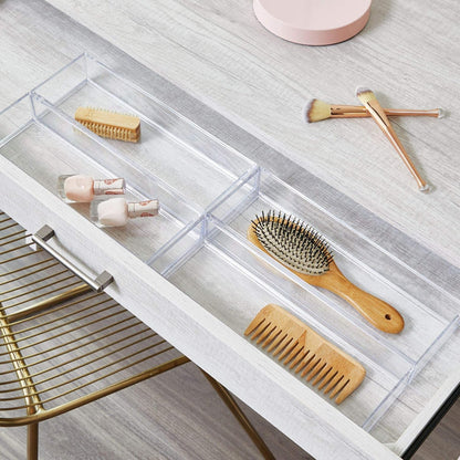 iDesign Clarity Drawer, Kitchen and Bathroom Organization Silverware, Spatulas, Gadgets, Large-Set of 2