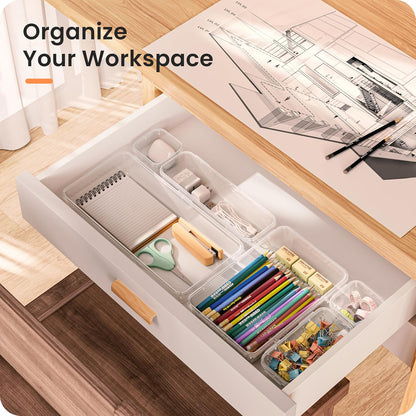 【Military Grade】A-LuGei Drawer Organizer, 【𝟱𝗦𝗶𝘇𝗲】 Makeup organizer, 【Holds 177 Items】 Bathroom Organizers and Storage, Organization and Storage, Desk Drawer Organizer for Bathroom Vanity