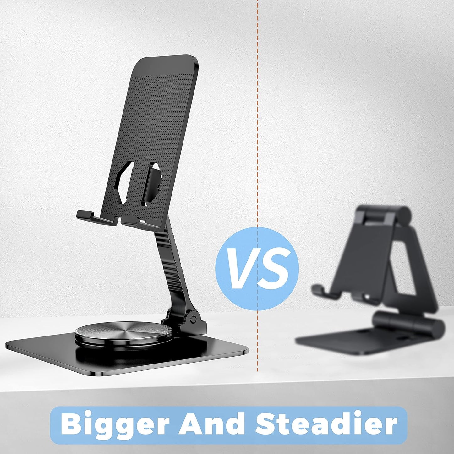 360 Rotatable Foldable Phone Stand for Desk,Fully Adjustable Desktop Phone Holder Cradle Dock Compatible with iPhone 17 16 15 14 13 12 11 Pro Max,Tablets,All Phones(Pink)