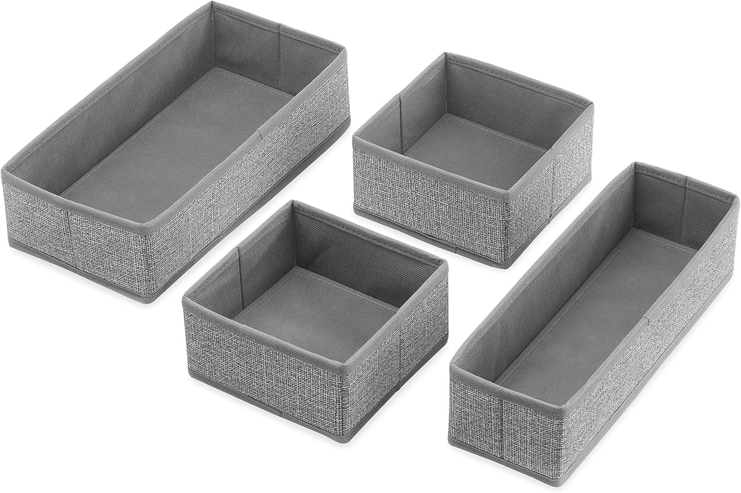Whitmor 6283-9871 Set of 4-Crosshatch Gray Drawer Organizer