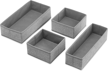 Whitmor 6283-9871 Set of 4-Crosshatch Gray Drawer Organizer