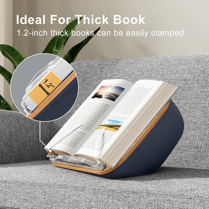 ERGONOV Lap Beanbag Book Stand for Hands Free Reading Comfortable Reading Pillow Stand Minimize Neck Strain Perfect Idea for Book Lovers in Dorm Room or Anywhere Else with Bookseat(Gray)
