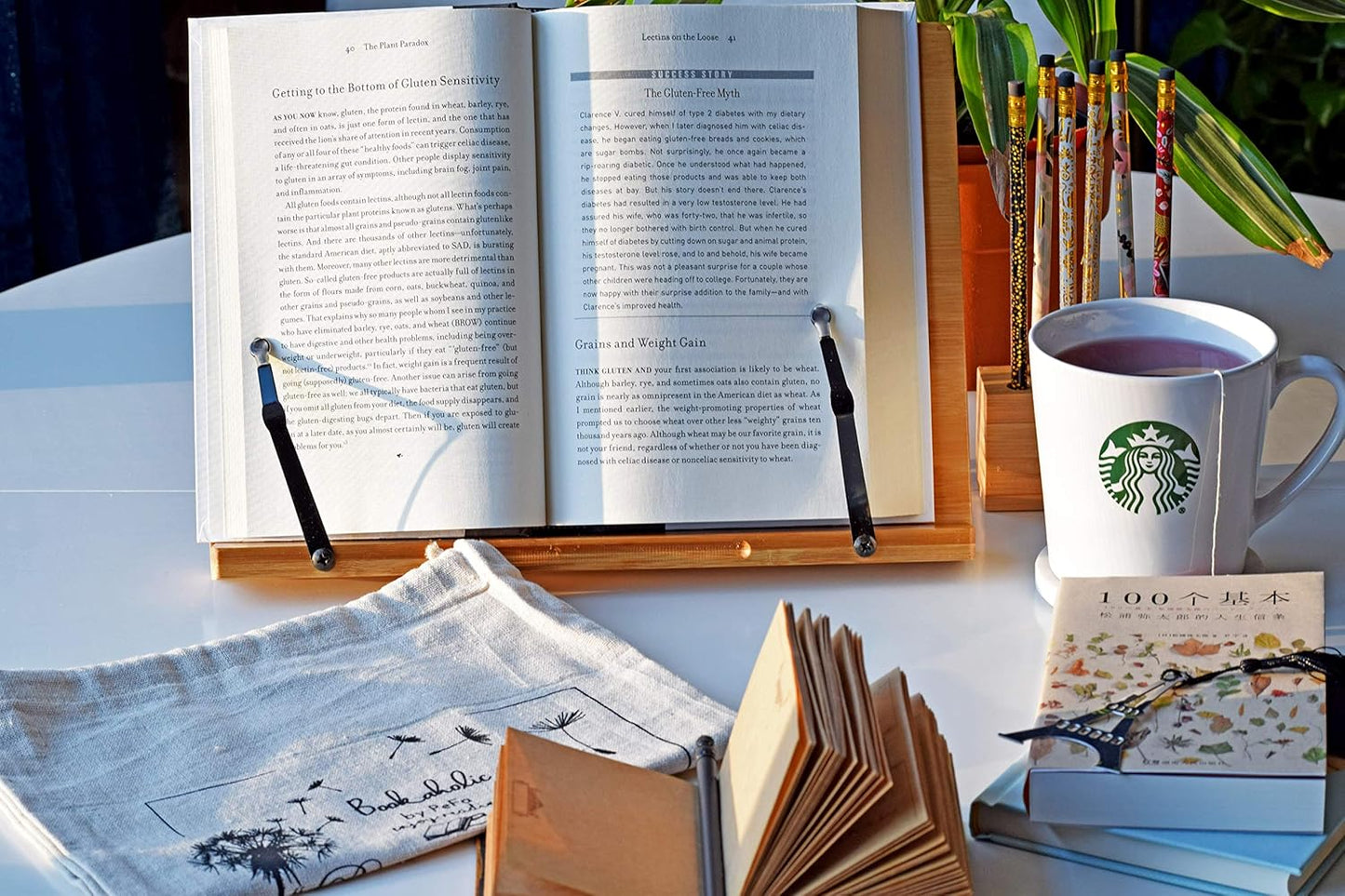 Book Stand Bamboo Reading Rest Cook Book Document Stand Holder Bookrest Recipe Stand by: Bookaholic