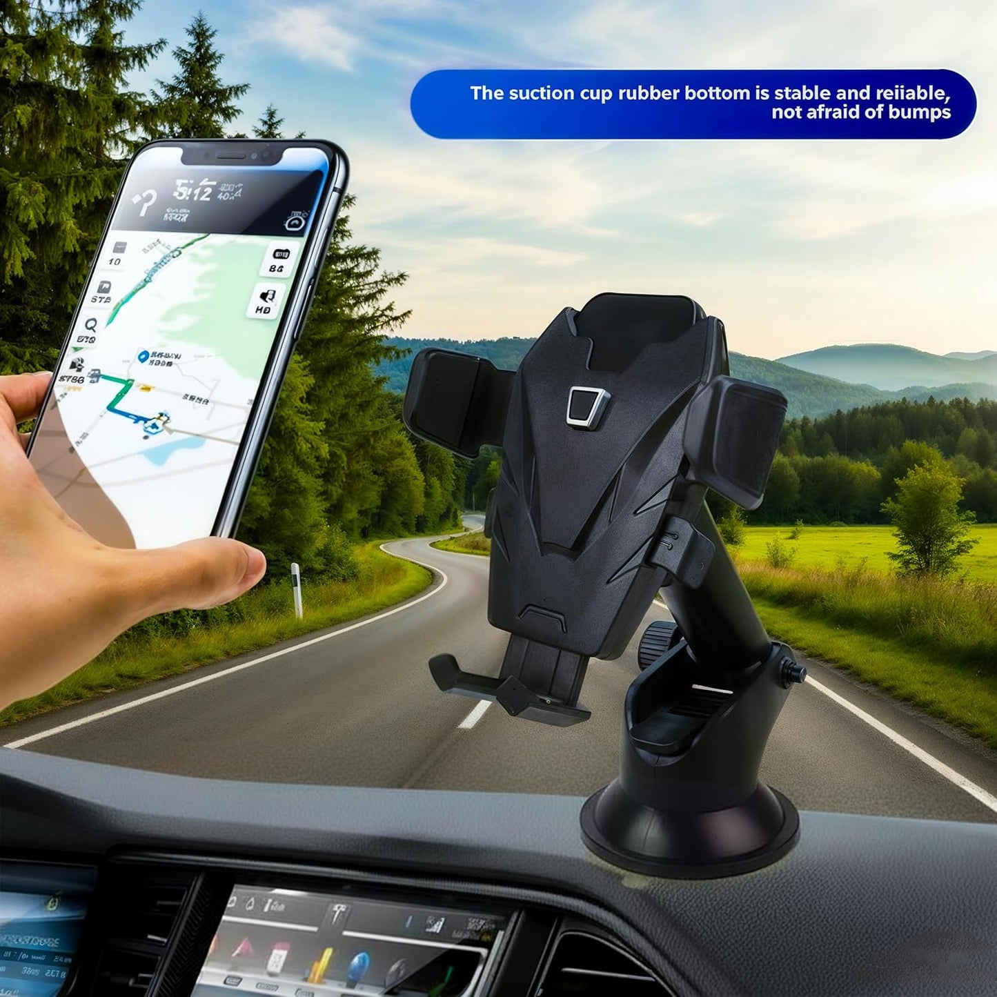 Foldable Phone Stand for Desk | Six Position Adjustable Folding Bracket for Cell Phone | Black Cellphone Holder for Desk & Smartphone Stand | Cellphone & Accessories for Men & Women