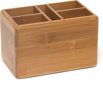 Lipper International 808 Bamboo Wood 2-Slot Office Supply Desk Organizer, 10 3/4" x 4 1/8" x 6"