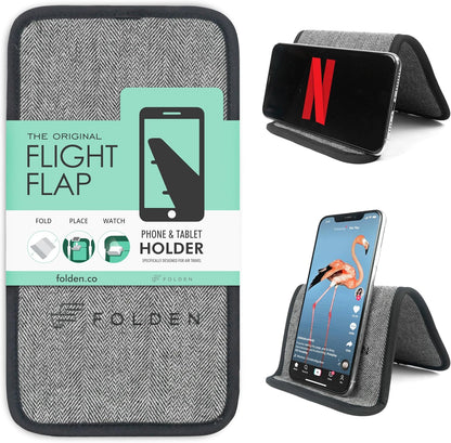 Flight Flap Airplane Phone Holder, Flexible Cell Phone Holder, Folding Cellphone Stand for Desk, Bed, Office, Treadmill - Airplane Gadgets for Long Travel Accessories - Plane Essentials (Silicone)