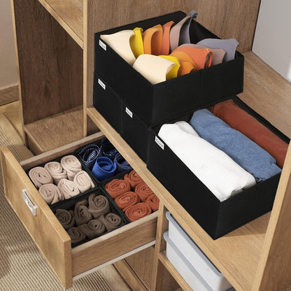 Criusia Drawer Organizer Clothes, 8 Pack Underwear Organizer, Foldable Closet Organizers and Storage Dresser Dividers for Clothes, Socks, Scarves, Ties (Gray)