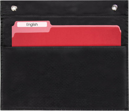 Essex Wares - 7 Pocket File Pocket Chart, Black, Tall - Versatile Wall Hanging File Folder Organizer for Classroom, Office, Home, and More - Wall Folder Organizer - 7 Pockets