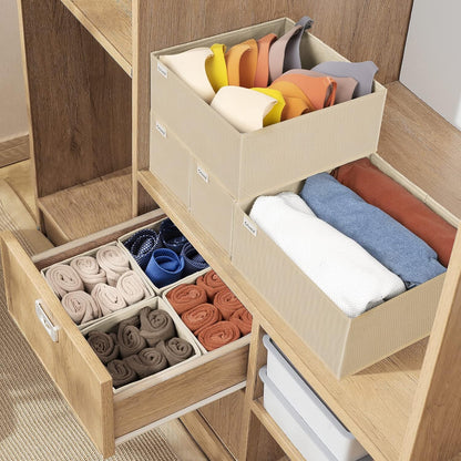 Criusia Drawer Organizer Clothes, 8 Pack Underwear Organizer, Foldable Closet Organizers and Storage Dresser Dividers for Clothes, Socks, Scarves, Ties (Gray)