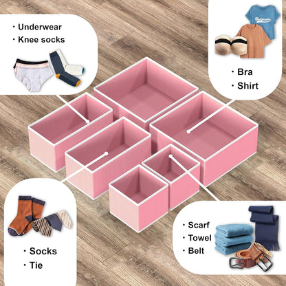SIMPLE HOUSEWARE Foldable Drawer Organizer for Clothes/Underwear/Panty/Onesie Stocking Bin, Set of 12, Black