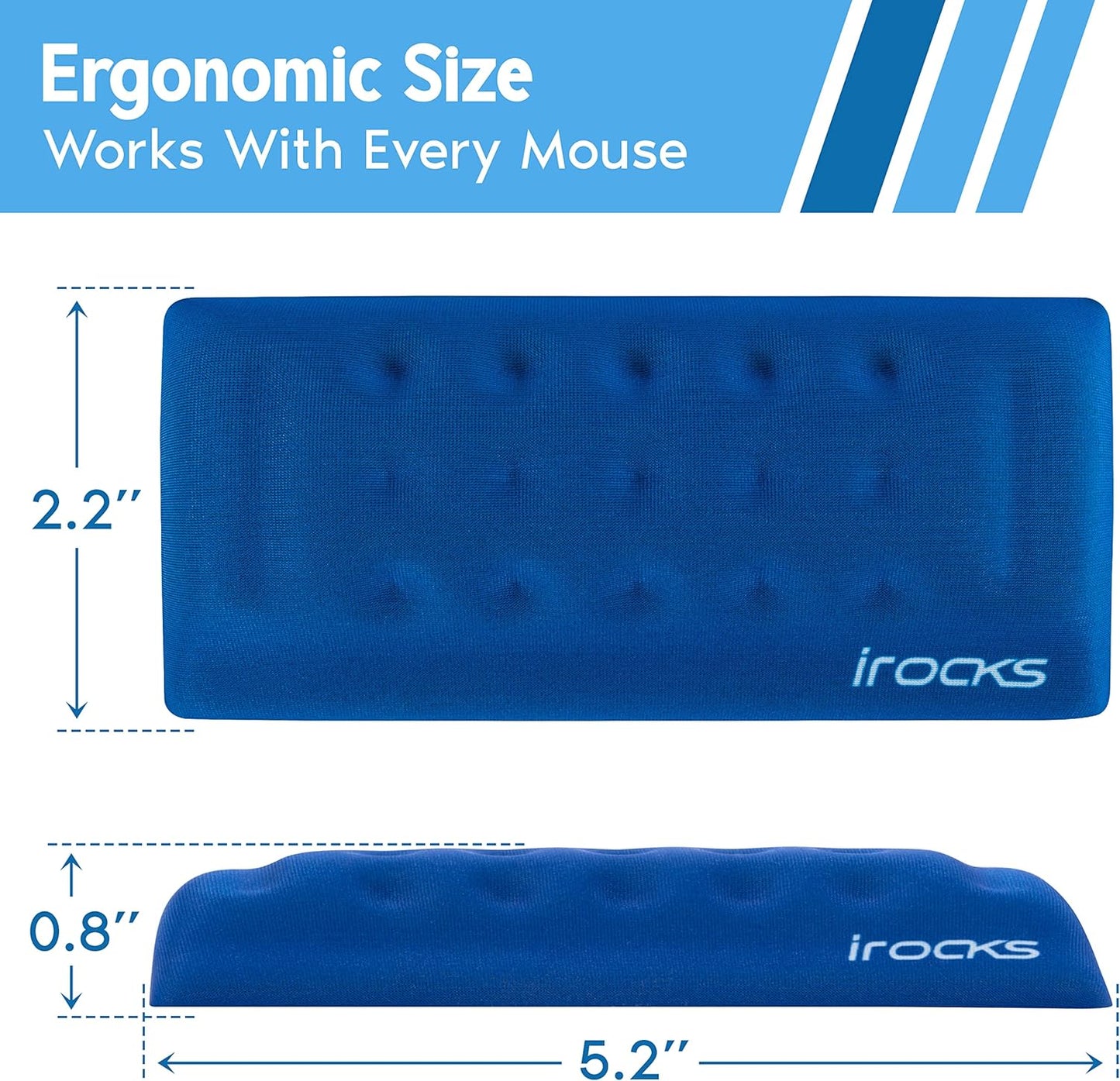 i-Rocks Memory Foam Keyboard Wrist Rest - Pain-Reducing Wrist Rest for Computer Keyboard - Non-Slip Rubber Base Wrist Rest - Cooling Keyboard Pad for Long Hours of Work, Studying, Gaming