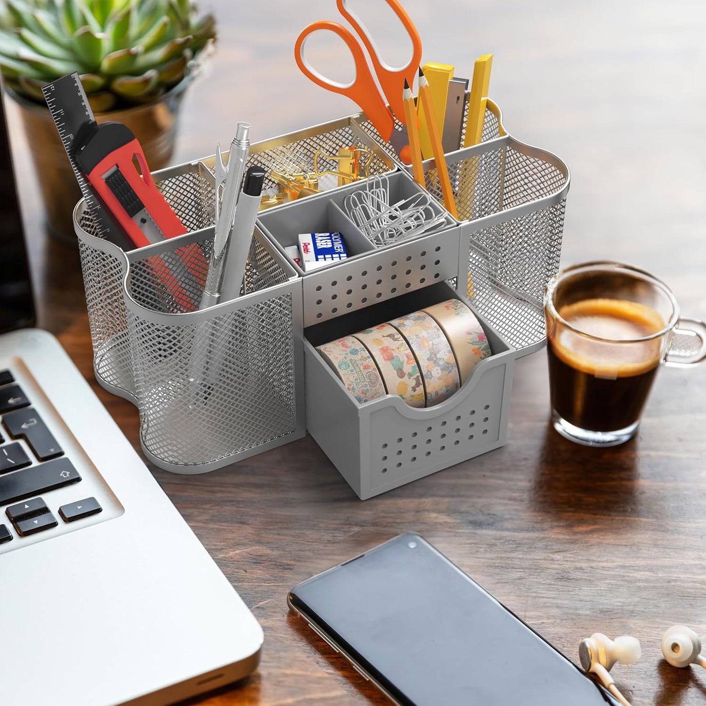 Deco Brothers Desk Organizers Pen Holder Office Caddy Storage, Black