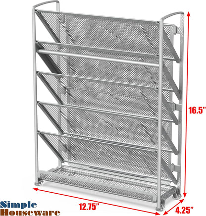 Simple Houseware 6-Tier Wall Mount Document Letter Tray Organizer, Black