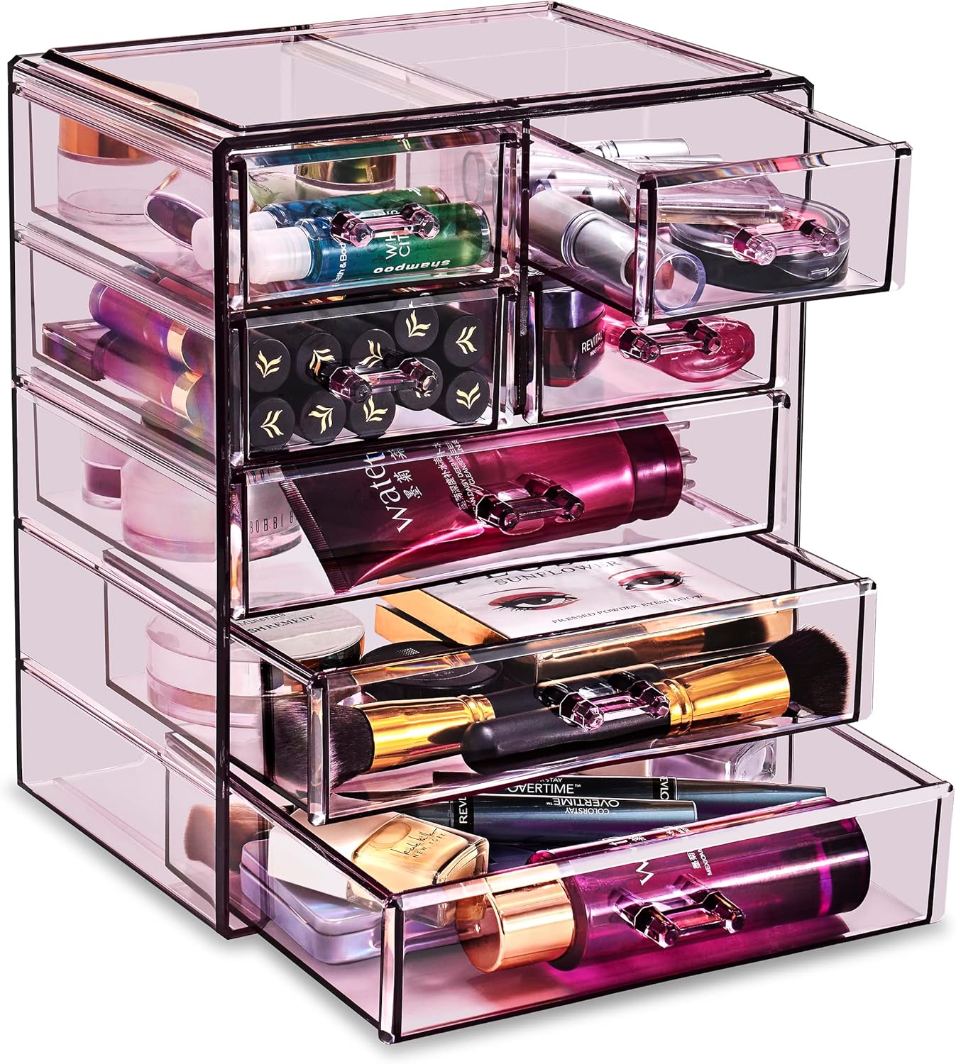 Sorbus Acrylic Makeup Organizer Set, 6-Drawer Vanity & Countertop Cosmetic Storage with Small & Wide Drawers, Clear Makeup Storage for Brushes, Lipsticks, Jewelry – Holiday Gift for Women & Teens