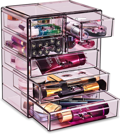 Sorbus Acrylic Makeup Organizer Set, 6-Drawer Vanity & Countertop Cosmetic Storage with Small & Wide Drawers, Clear Makeup Storage for Brushes, Lipsticks, Jewelry – Holiday Gift for Women & Teens
