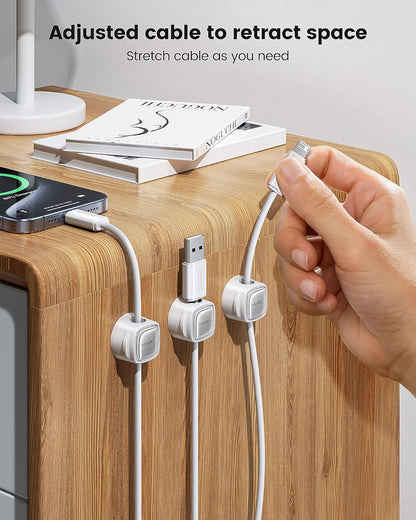 6 Pack Magnetic Cable Clips – Cord Organizer & Holder, Toocki Adhesive Cable Management, Wire Holder for USB Charging Cables, Ideal for Home, Office, Car, Desk, and Nightstand-Purple